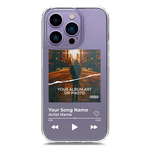 iPhone 14 Pro Max Cover - Personalised Album Art Series - Clear Phone Case - Soft Silicon Borders