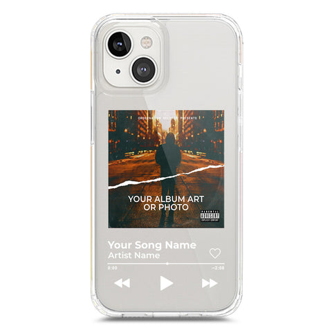 iPhone 14 Cover - Personalised Album Art Series - Clear Phone Case - Soft Silicon Borders