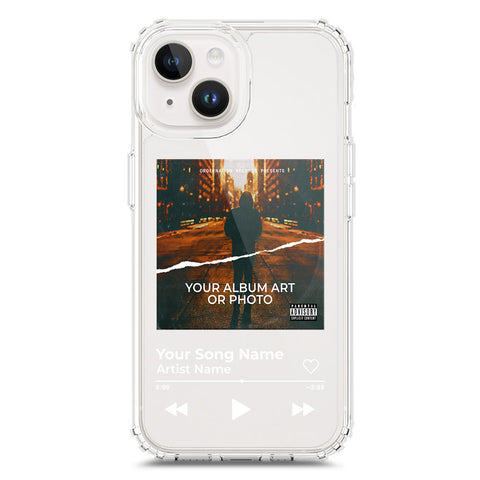 iPhone 15 Cover - Personalised Album Art Series - Clear Phone Case - Soft Silicon Borders