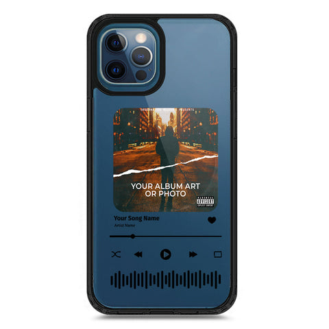 iPhone 12 Pro Max - Black - Cover - Personalised Album Art Series - Clear Phone Case - Soft Silicon Borders