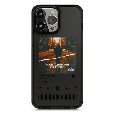 iPhone 13 Pro Max - Black - Cover - Personalised Album Art Series - Clear Phone Case - Soft Silicon Borders