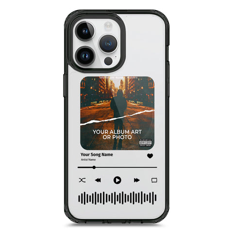 iPhone 15 Pro Max - Black - Cover - Personalised Album Art Series - Clear Phone Case - Soft Silicon Borders