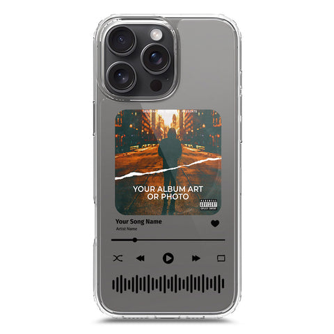 iPhone 16 Pro Max Cover - Personalised Album Art Series - Clear Phone Case - Soft Silicon Borders