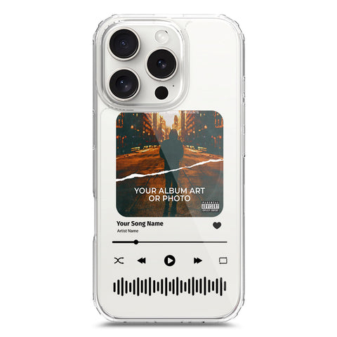 iPhone 16 Pro Cover - Personalised Album Art Series - Clear Phone Case - Soft Silicon Borders