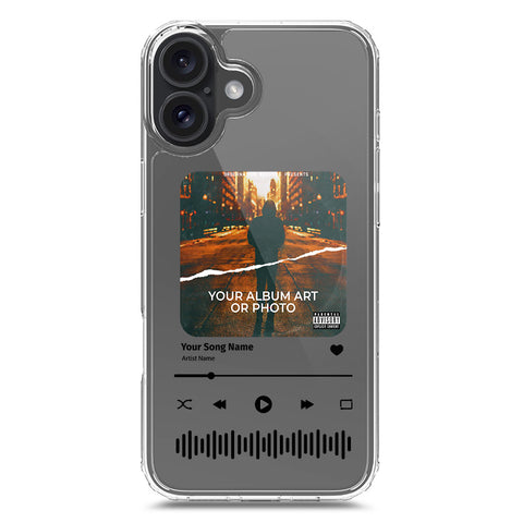 iPhone 16 Plus Cover - Personalised Album Art Series - Clear Phone Case - Soft Silicon Borders