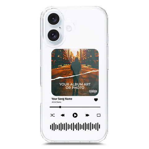 iPhone 16 Cover - Personalised Album Art Series - Clear Phone Case - Soft Silicon Borders