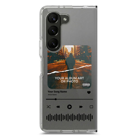 Samsung Galaxy Z Fold 5 Cover - Personalised Album Art Series - Clear Phone Case - Soft Silicon Borders