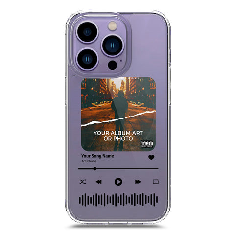 iPhone 14 Pro Cover - Personalised Album Art Series - Clear Phone Case - Soft Silicon Borders