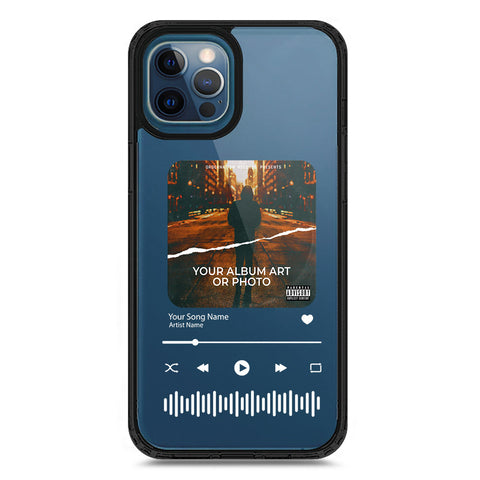 iPhone 12 Pro Max - Black - Cover - Personalised Album Art Series - Clear Phone Case - Soft Silicon Borders