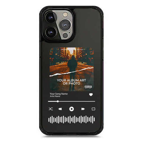iPhone 13 Pro Max - Black - Cover - Personalised Album Art Series - Clear Phone Case - Soft Silicon Borders