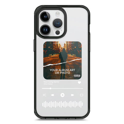 iPhone 15 Pro Max - Black - Cover - Personalised Album Art Series - Clear Phone Case - Soft Silicon Borders