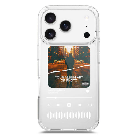 iPhone 17 Pro Cover - Personalised Album Art Series - Clear Phone Case - Soft Silicon Borders