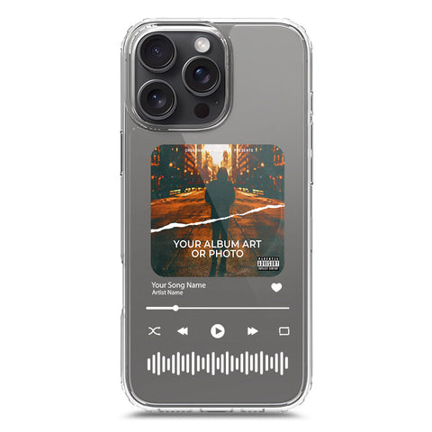 iPhone 16 Pro Max Cover - Personalised Album Art Series - Clear Phone Case - Soft Silicon Borders