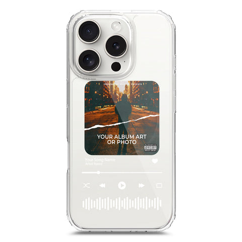 iPhone 16 Pro Cover - Personalised Album Art Series - Clear Phone Case - Soft Silicon Borders