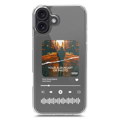 iPhone 16 Plus Cover - Personalised Album Art Series - Clear Phone Case - Soft Silicon Borders