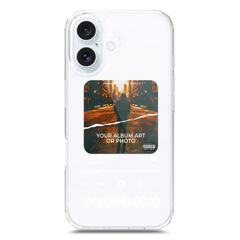 iPhone 16 Cover - Personalised Album Art Series - Clear Phone Case - Soft Silicon Borders