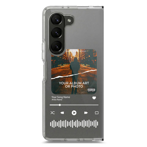 Samsung Galaxy Z Fold 5 Cover - Personalised Album Art Series - Clear Phone Case - Soft Silicon Borders