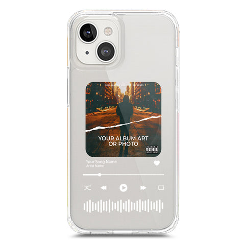 iPhone 14 Cover - Personalised Album Art Series - Clear Phone Case - Soft Silicon Borders