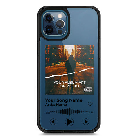 iPhone 12 Pro Max - Black - Cover - Personalised Album Art Series - Clear Phone Case - Soft Silicon Borders