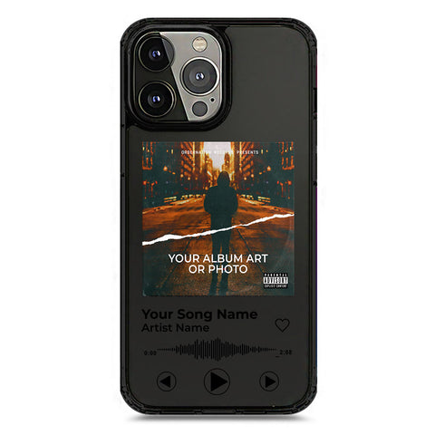 iPhone 13 Pro Max - Black - Cover - Personalised Album Art Series - Clear Phone Case - Soft Silicon Borders
