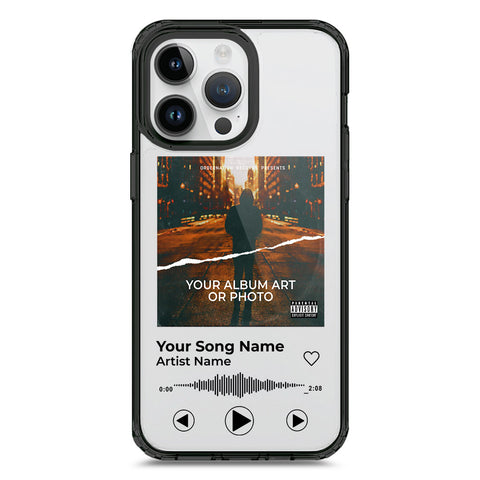 iPhone 15 Pro Max - Black - Cover - Personalised Album Art Series - Clear Phone Case - Soft Silicon Borders