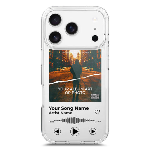 iPhone 17 Pro Cover - Personalised Album Art Series - Clear Phone Case - Soft Silicon Borders