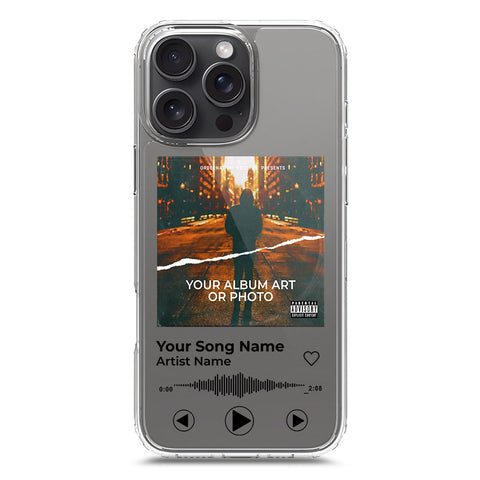 iPhone 16 Pro Max Cover - Personalised Album Art Series - Clear Phone Case - Soft Silicon Borders