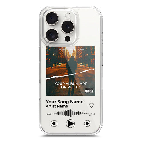 iPhone 16 Pro Cover - Personalised Album Art Series - Clear Phone Case - Soft Silicon Borders
