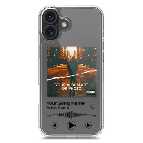 iPhone 16 Plus Cover - Personalised Album Art Series - Clear Phone Case - Soft Silicon Borders