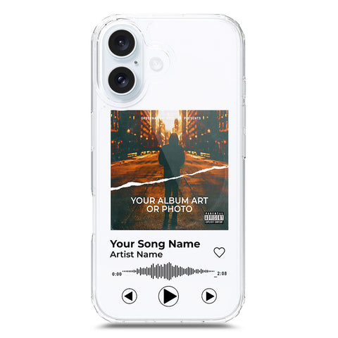 iPhone 16 Cover - Personalised Album Art Series - Clear Phone Case - Soft Silicon Borders