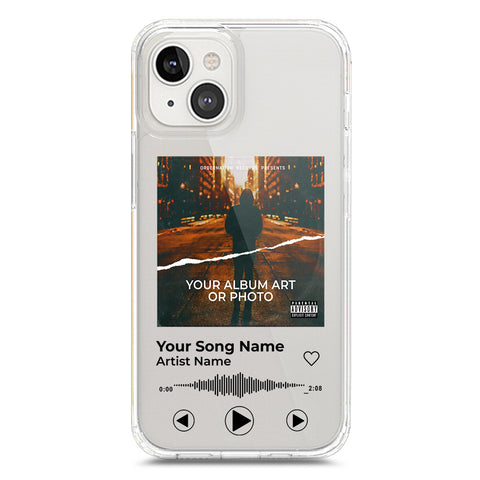 iPhone 14 Cover - Personalised Album Art Series - Clear Phone Case - Soft Silicon Borders