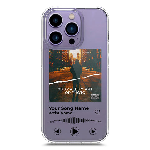 iPhone 14 Pro Cover - Personalised Album Art Series - Clear Phone Case - Soft Silicon Borders