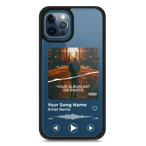 iPhone 12 Pro Max - Black - Cover - Personalised Album Art Series - Clear Phone Case - Soft Silicon Borders