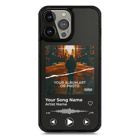 iPhone 13 Pro Max - Black - Cover - Personalised Album Art Series - Clear Phone Case - Soft Silicon Borders