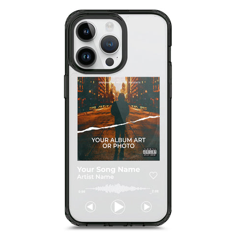 iPhone 15 Pro Max - Black - Cover - Personalised Album Art Series - Clear Phone Case - Soft Silicon Borders
