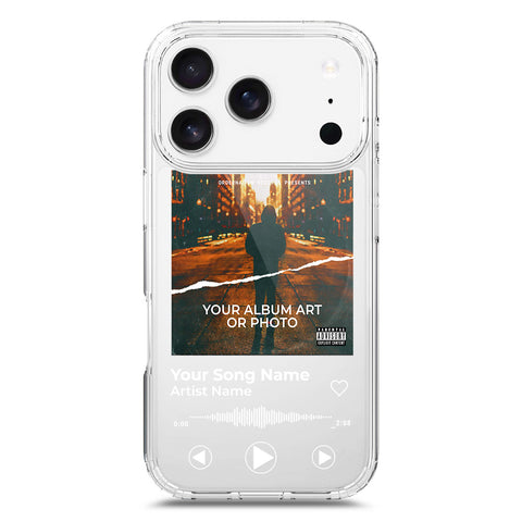 iPhone 17 Pro Cover - Personalised Album Art Series - Clear Phone Case - Soft Silicon Borders