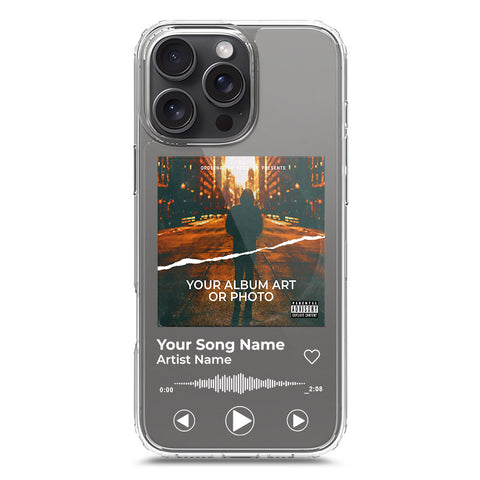 iPhone 16 Pro Max Cover - Personalised Album Art Series - Clear Phone Case - Soft Silicon Borders