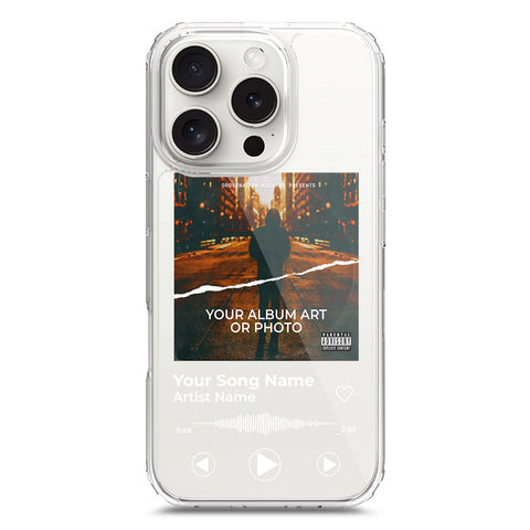 iPhone 16 Pro Cover - Personalised Album Art Series - Clear Phone Case - Soft Silicon Borders