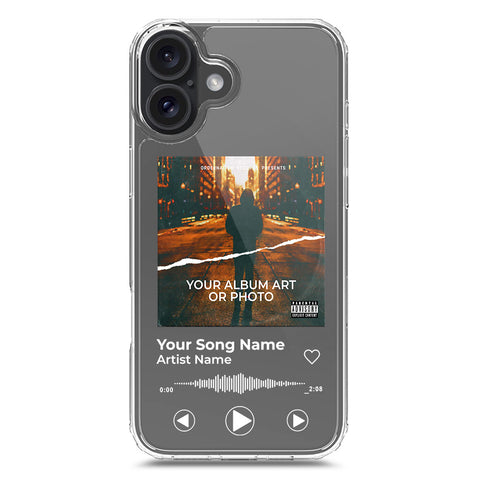 iPhone 16 Plus Cover - Personalised Album Art Series - Clear Phone Case - Soft Silicon Borders