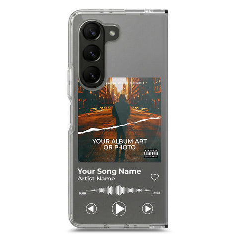 Samsung Galaxy Z Fold 5 Cover - Personalised Album Art Series - Clear Phone Case - Soft Silicon Borders