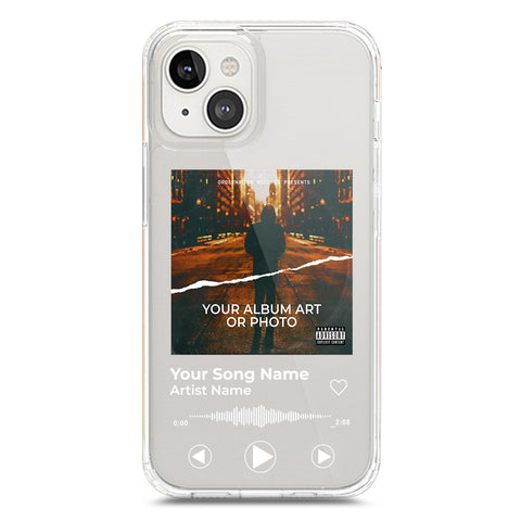 iPhone 14 Cover - Personalised Album Art Series - Clear Phone Case - Soft Silicon Borders