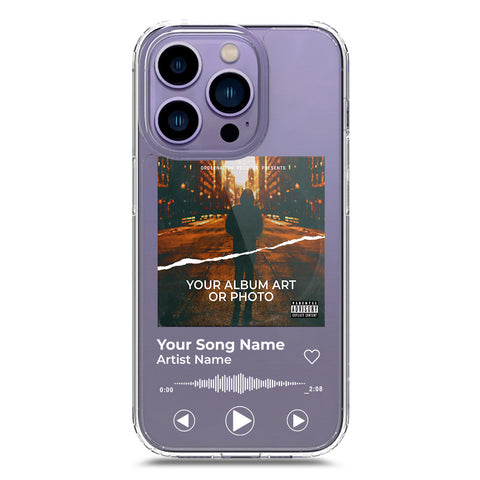 iPhone 14 Pro Cover - Personalised Album Art Series - Clear Phone Case - Soft Silicon Borders