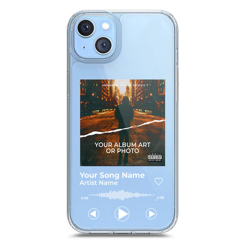 iPhone 14 Plus Cover - Personalised Album Art Series - Clear Phone Case - Soft Silicon Borders