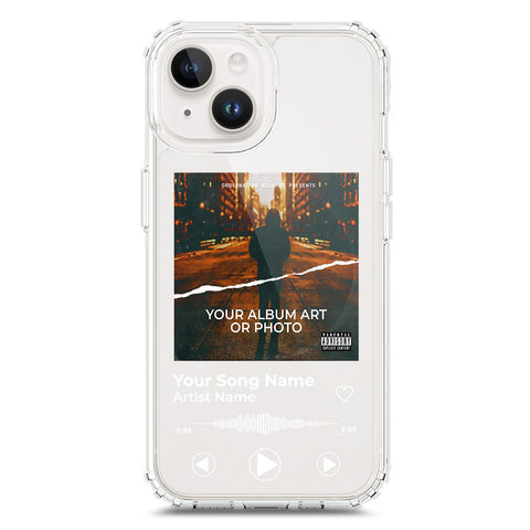 iPhone 15 Cover - Personalised Album Art Series - Clear Phone Case - Soft Silicon Borders
