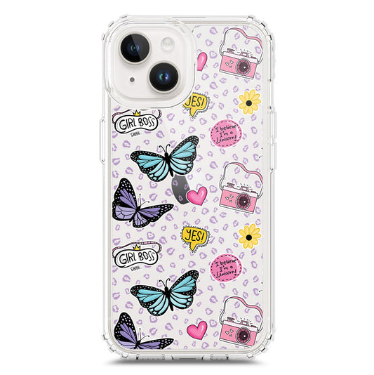 iPhone 15 Plus Cover - O'Nation Butterfly Dreams Series 1 - Clear Phone Case - Soft Silicon Borders