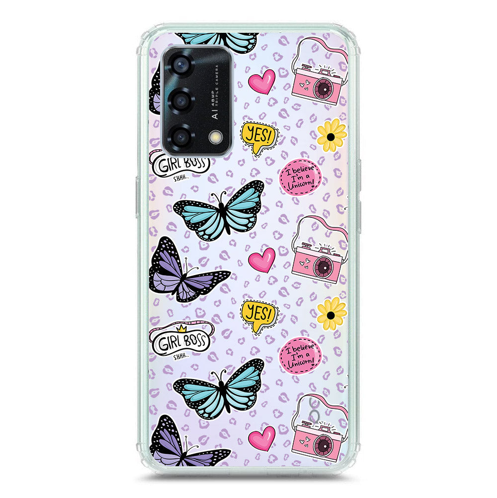 Oppo F19 Cover - O'Nation Butterfly Dreams Series 1 - Clear Phone Case - Soft Silicon Borders