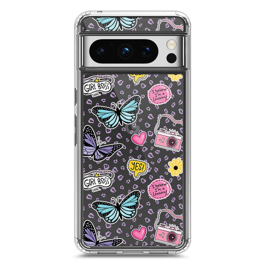 Google Pixel 8 Pro Cover - O'Nation Butterfly Dreams Series 1 - Clear Phone Case - Soft Silicon Borders