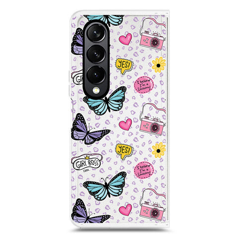 Samsung Galaxy Z Fold 4 5G Cover - O'Nation Butterfly Dreams Series 1 - Clear Phone Case - Soft Silicon Borders