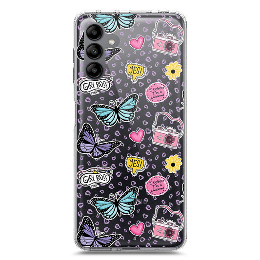 Samsung Galaxy A04s Cover - O'Nation Butterfly Dreams Series 1 - Clear Phone Case - Soft Silicon Borders