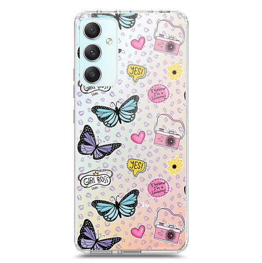Samsung Galaxy A34 5G Cover - O'Nation Butterfly Dreams Series 1 - Clear Phone Case - Soft Silicon Borders